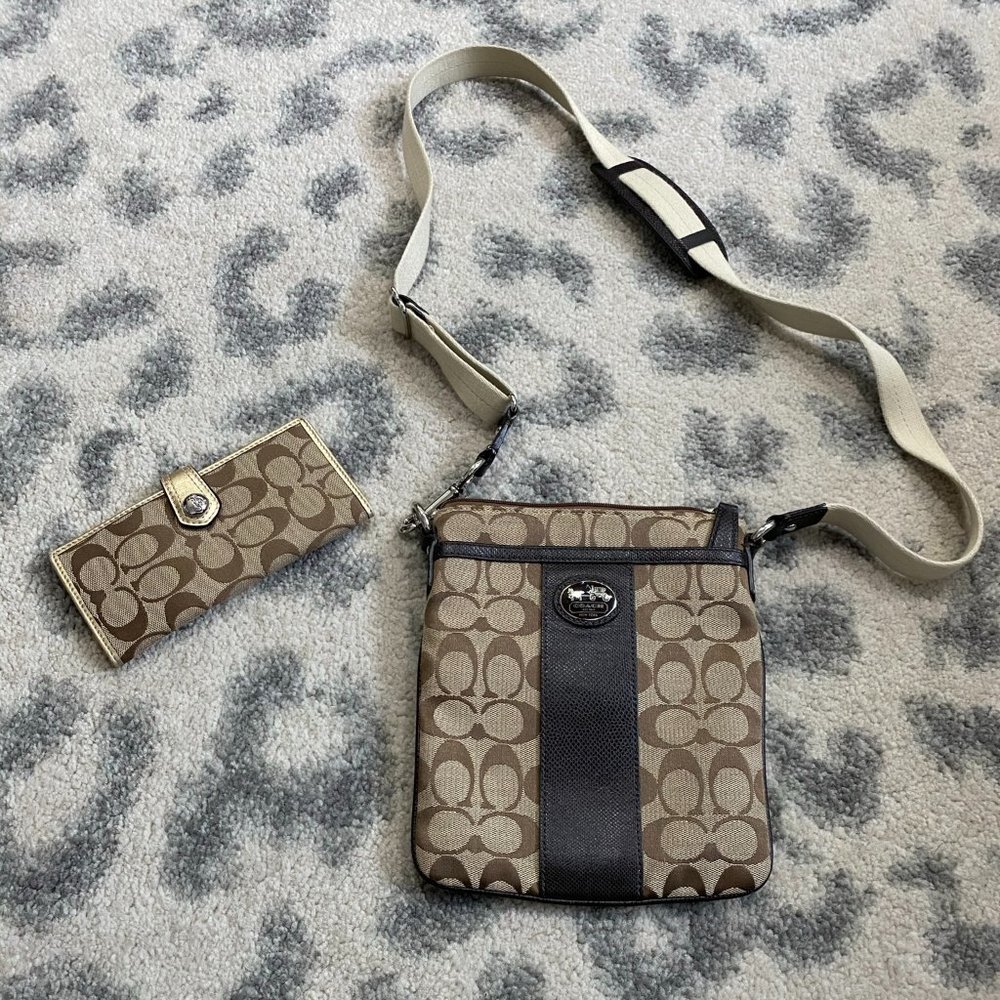 Coach Signature Stripe Crossbody Vintage